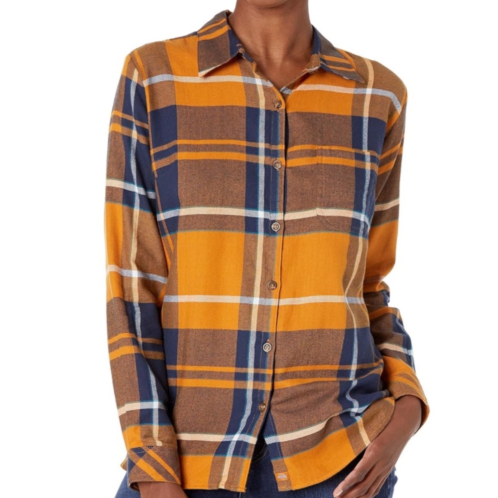 Dickies plaid flannel Shacket top shirt button down carhartt plus